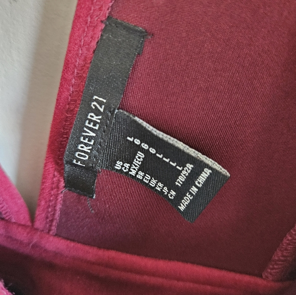 Forever 21 Mini burgundy dress Size L - Picture 9 of 11